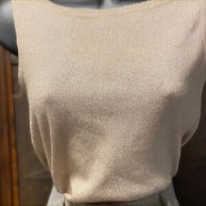 Italian knit gold sheen nylon top Euro Sz. 38